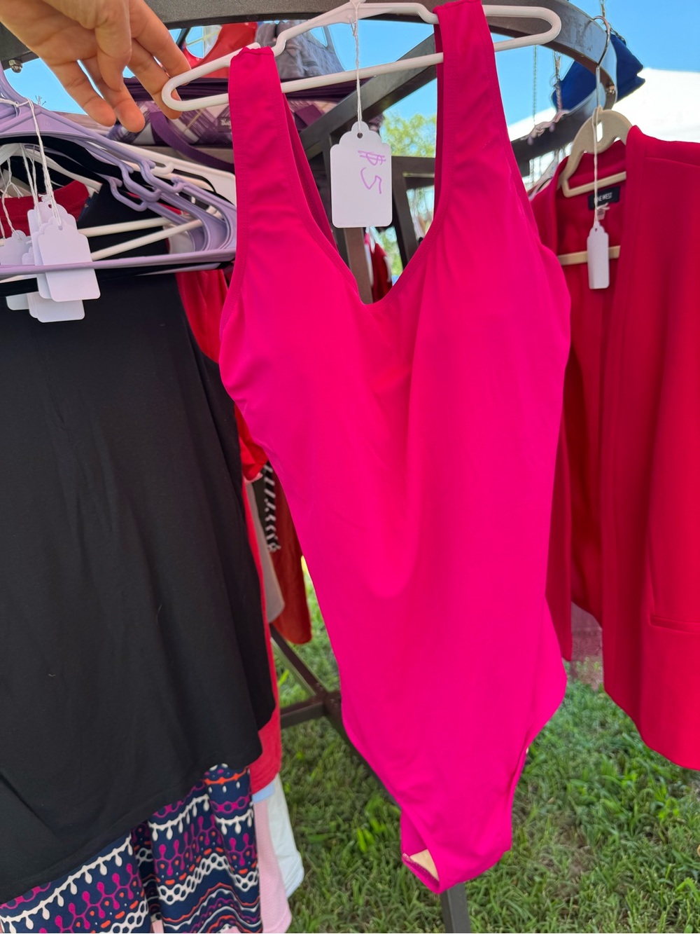 L.L. Bean Bright Pink One-Piece Swimsuit